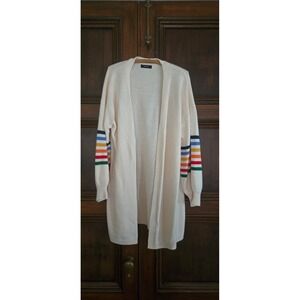 DOKOTOO White Cardigan With Multicolored Stripes XL
